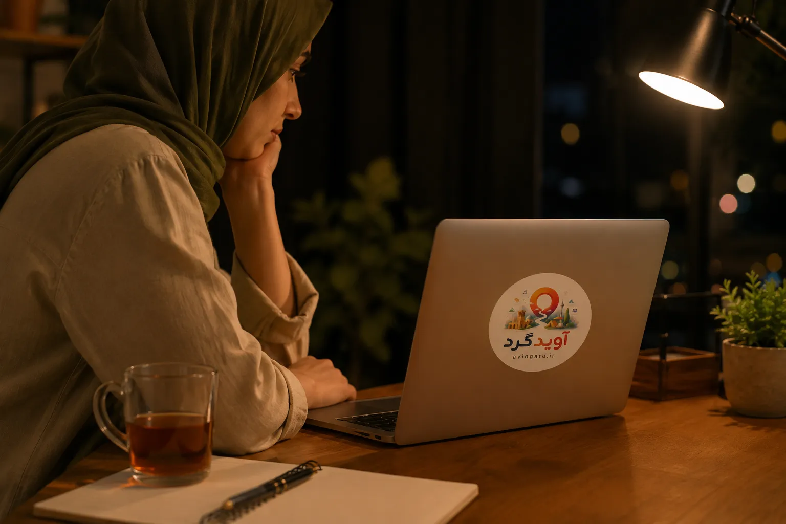 بررسیِ آمارِ بازدیدِ ریلز پشتِ لپ‌تاپ در شب